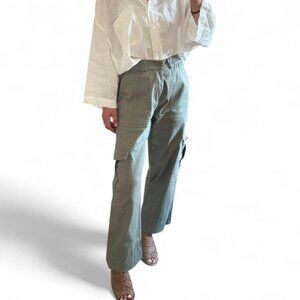 Cropped Green Cargo Pants